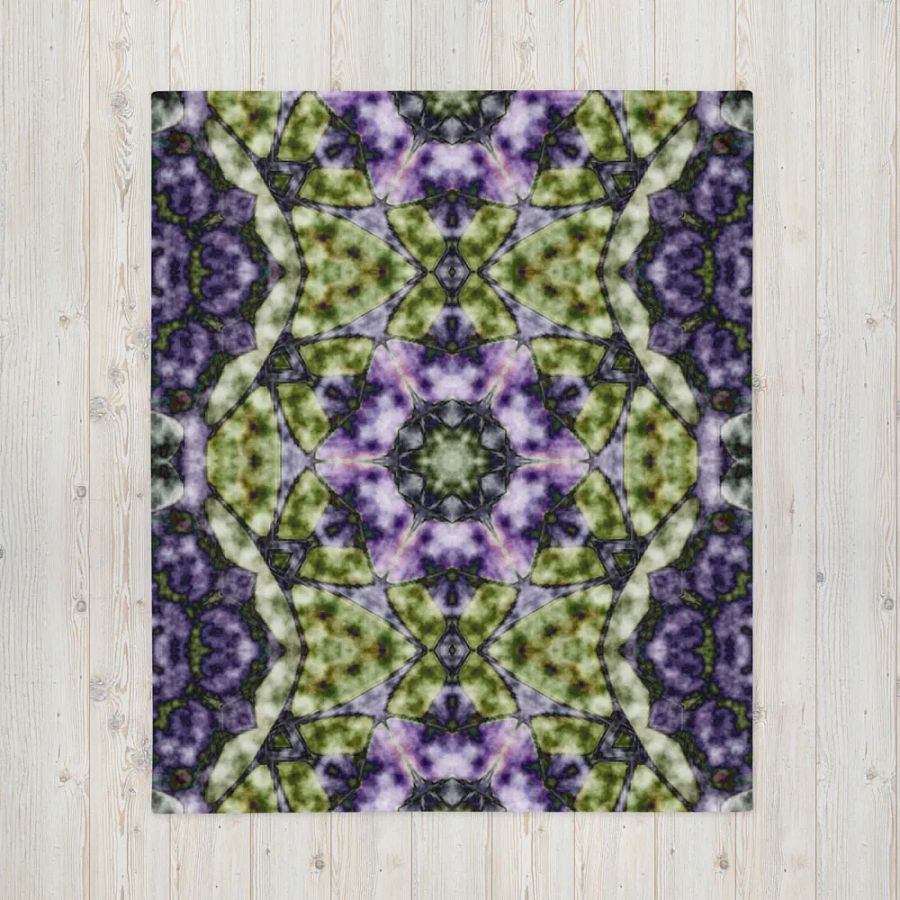 Bohemian 6 Pointed Madala Green and Purple/ Throw Blanket by Allcolor product image (7)