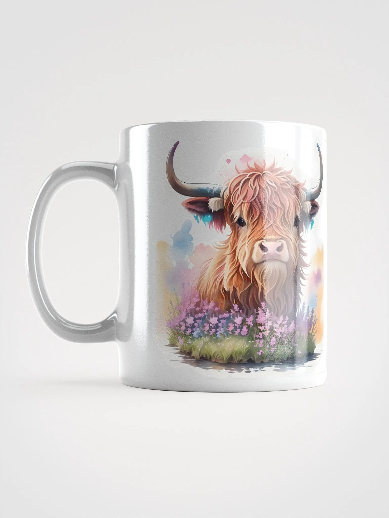Whimsical Highland Cow White Glossy Mug product image (11)