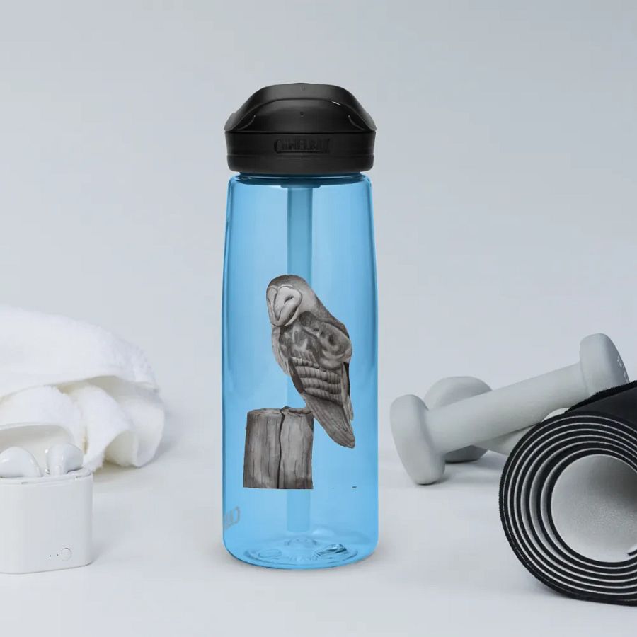 Barn Owl Drawing Water Bottle Straw product image (69)
