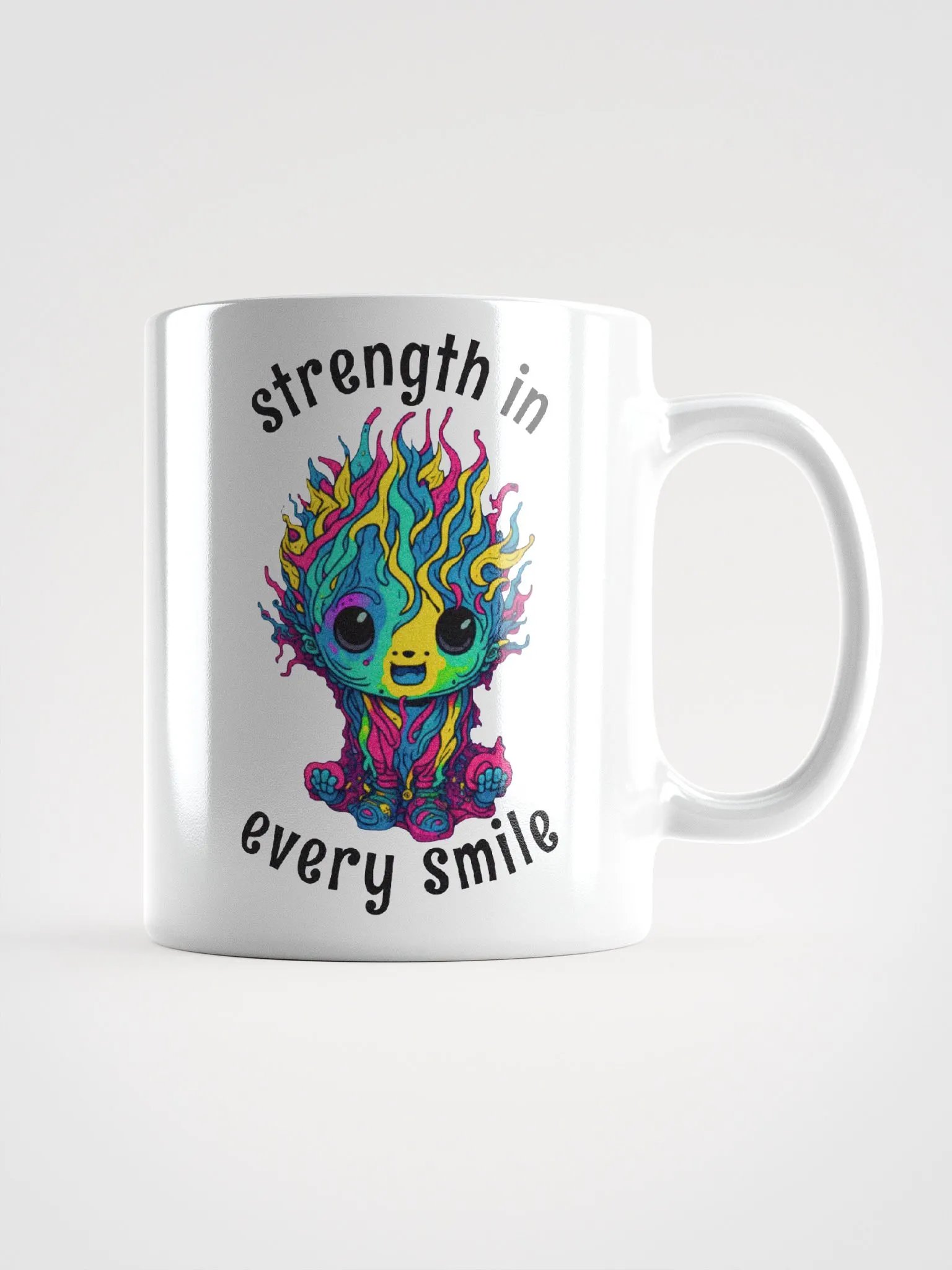 Quirky Misfits Graphic | White Coffee Mug | Strength In Every Smile product image (2)