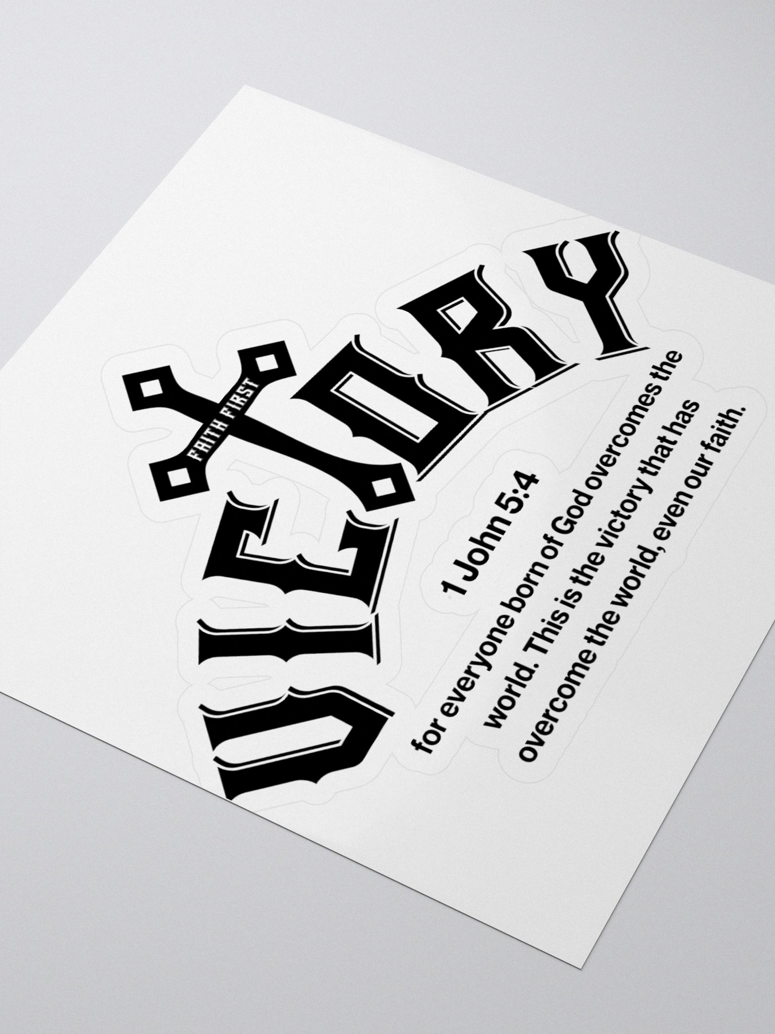 1 John 5:4 - Victory Kiss Cut Stickers product image (3)