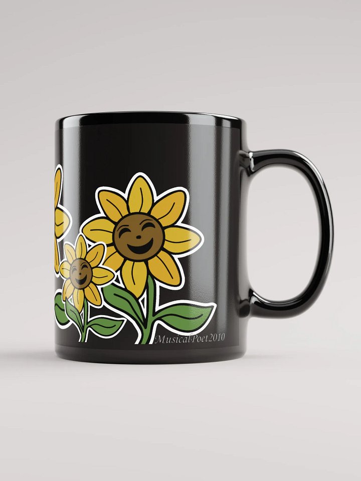 Sunflower Smiles Black Mug product image (1)