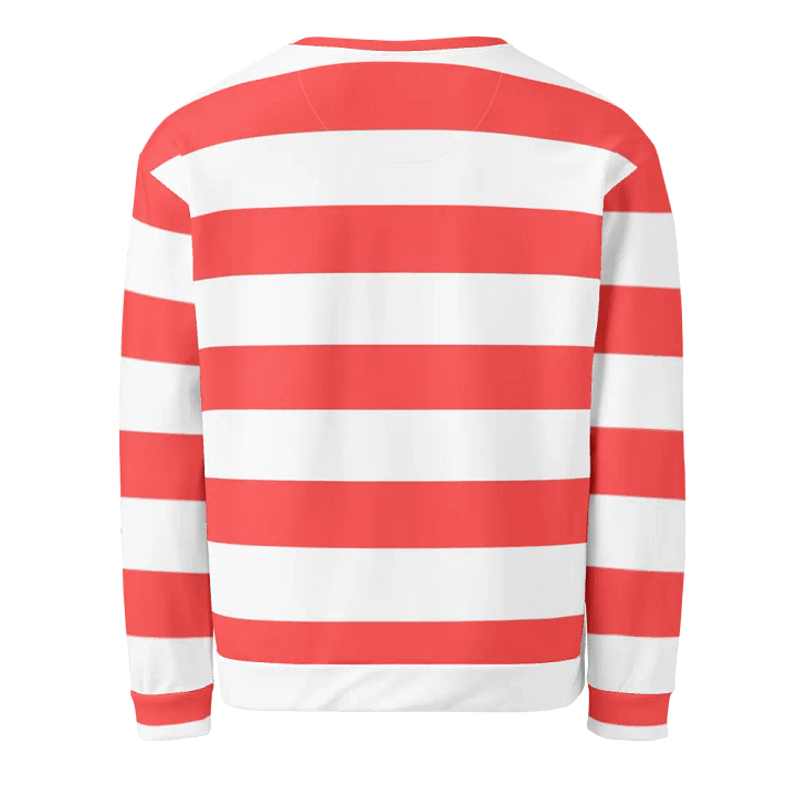 Coral Red and White Striped Sweatshirt product image (2)