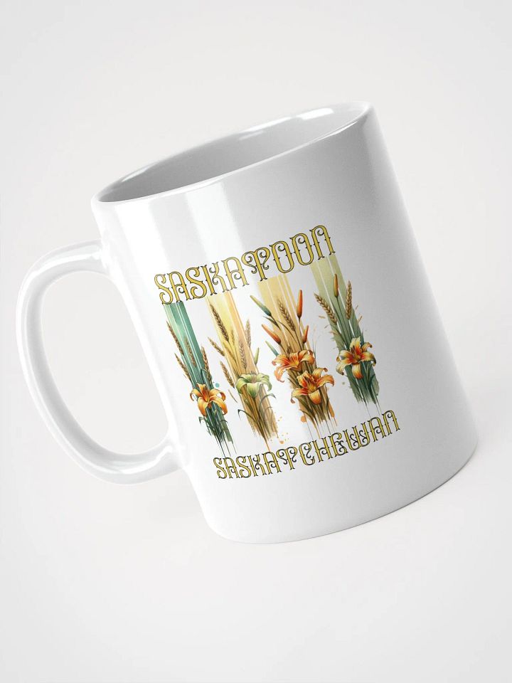 Saskatoon Saskatchewan 4 Vertical Tiger Lily Wheat Art Deco Mug product image (2)