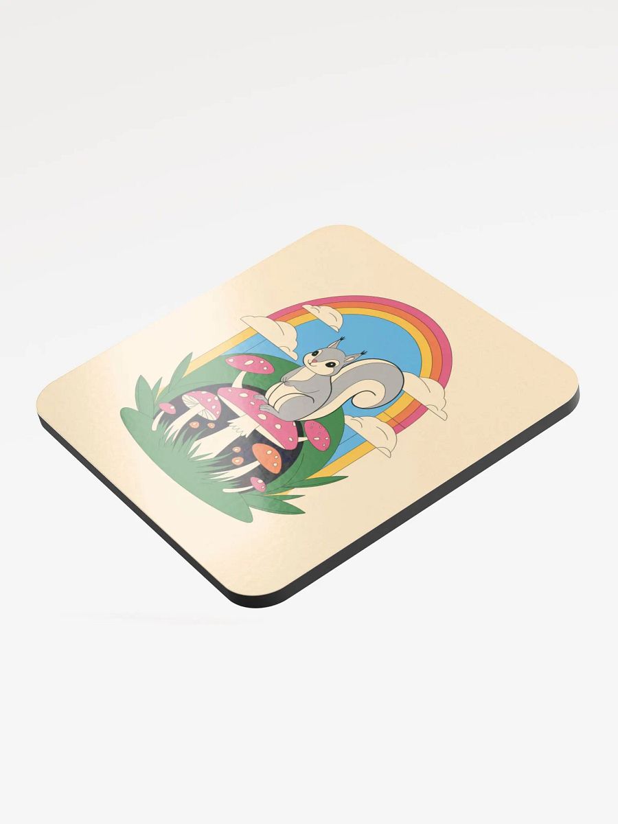 Durable HQ Coaster: 70s Pooky on a Mushroom. Pink product image (3)