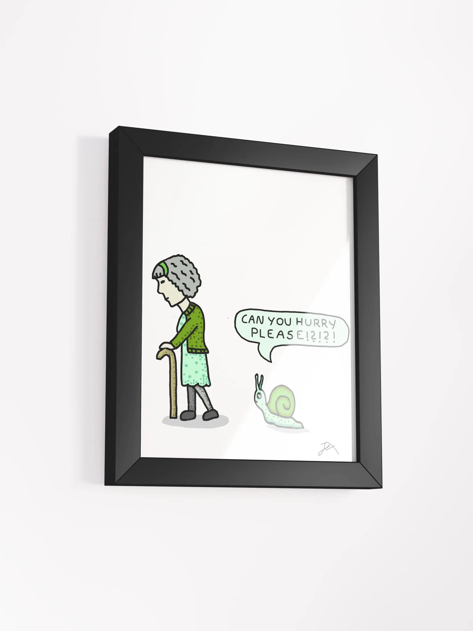 Cute Snail Drawing Signed product image (2)