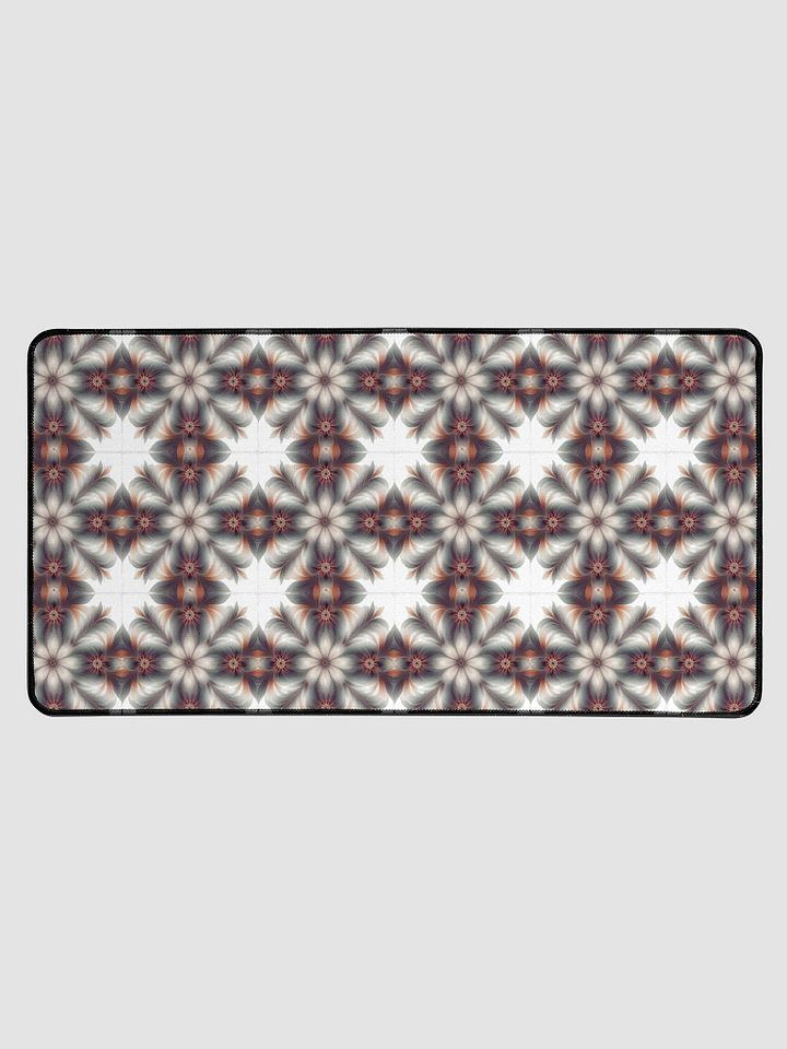 Desk Mat (31.5x15.5 inches) - Geometric Floral Pattern in Pale Oranges and Greens product image (1)