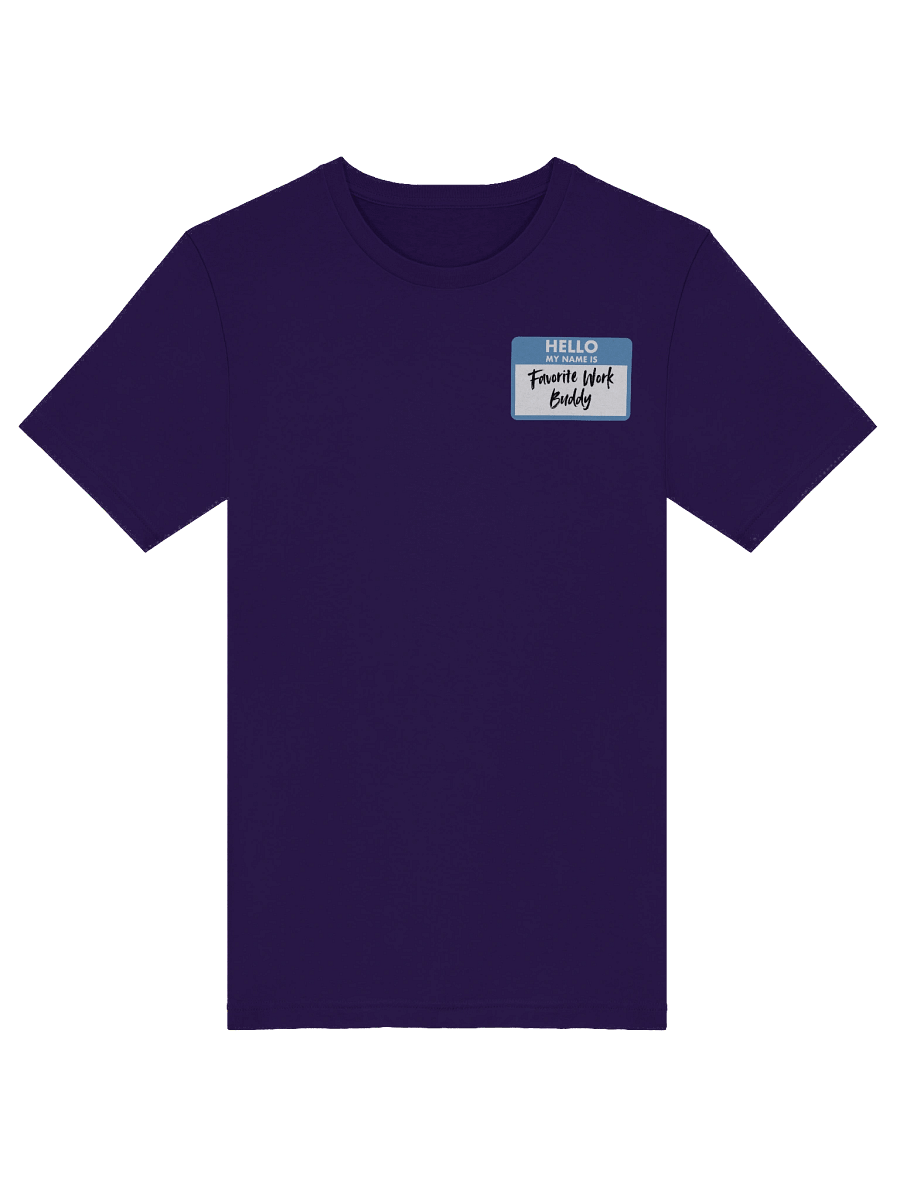Favorite Work Buddy Name Tag T-Shirt (Blue) product image (43)