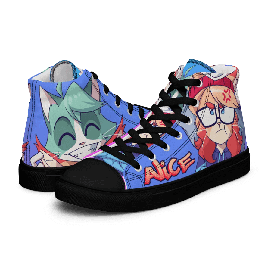 Cyan Teasing Alice's Women's High Top Canvas Shoes product image (10)