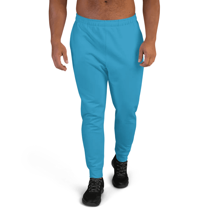 Plain Medium Blue Light Summer Recycled Polyester Premium Men's Joggers by Treasure Pie product image (1)