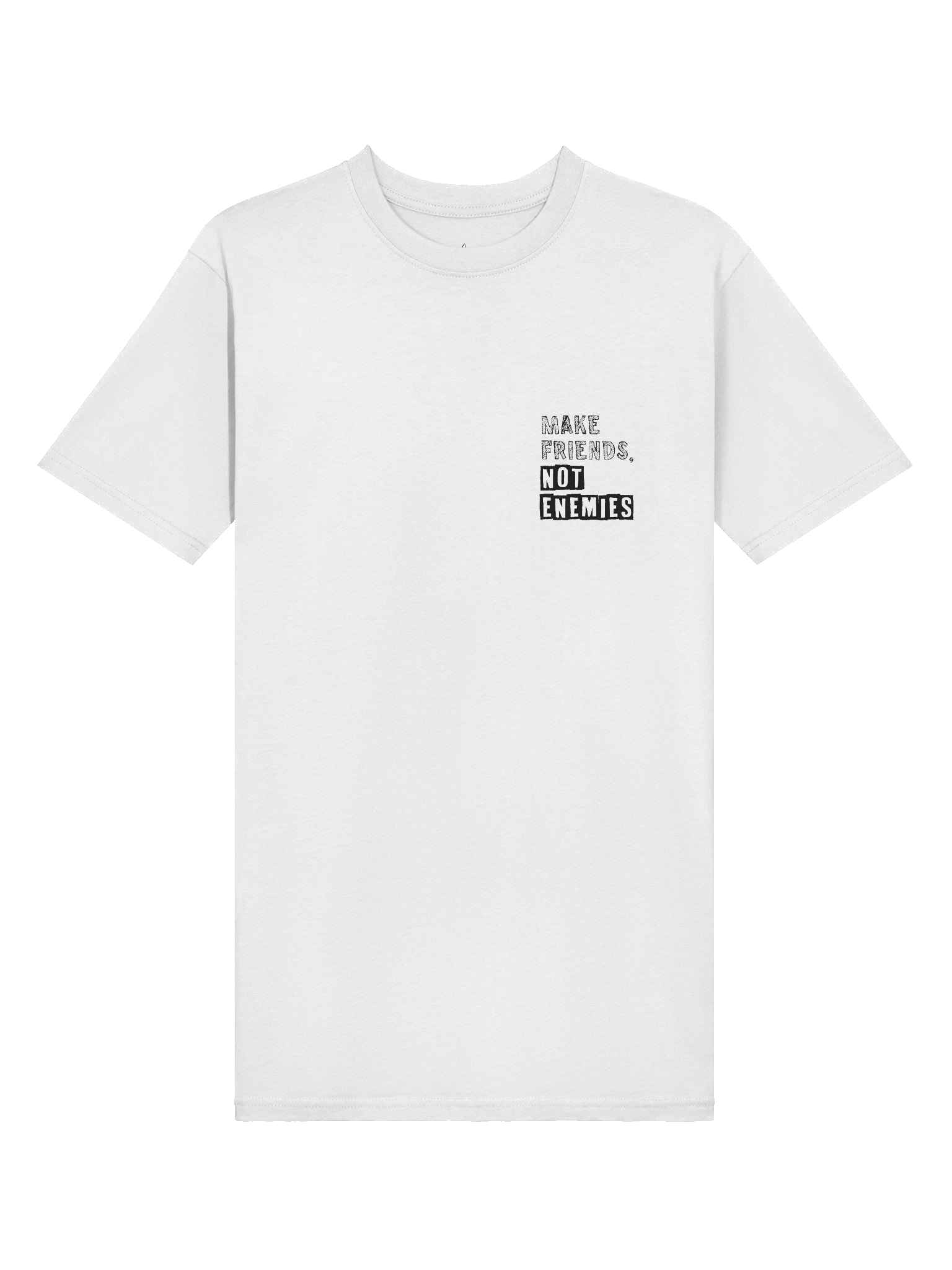 Make Friends Not Enemies White Tee product image (6)