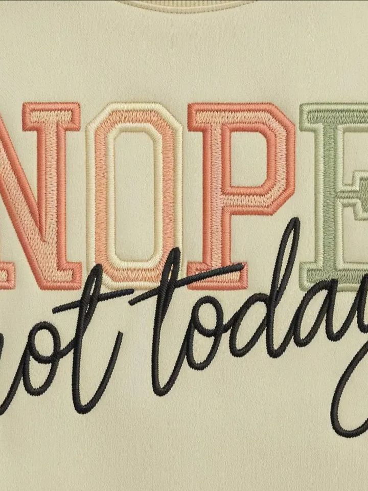 Nope Not Today Sweatshirt Embroidery Design, Machine Embroidery Designs, Instant Download, 4 Sizes, product image (1)