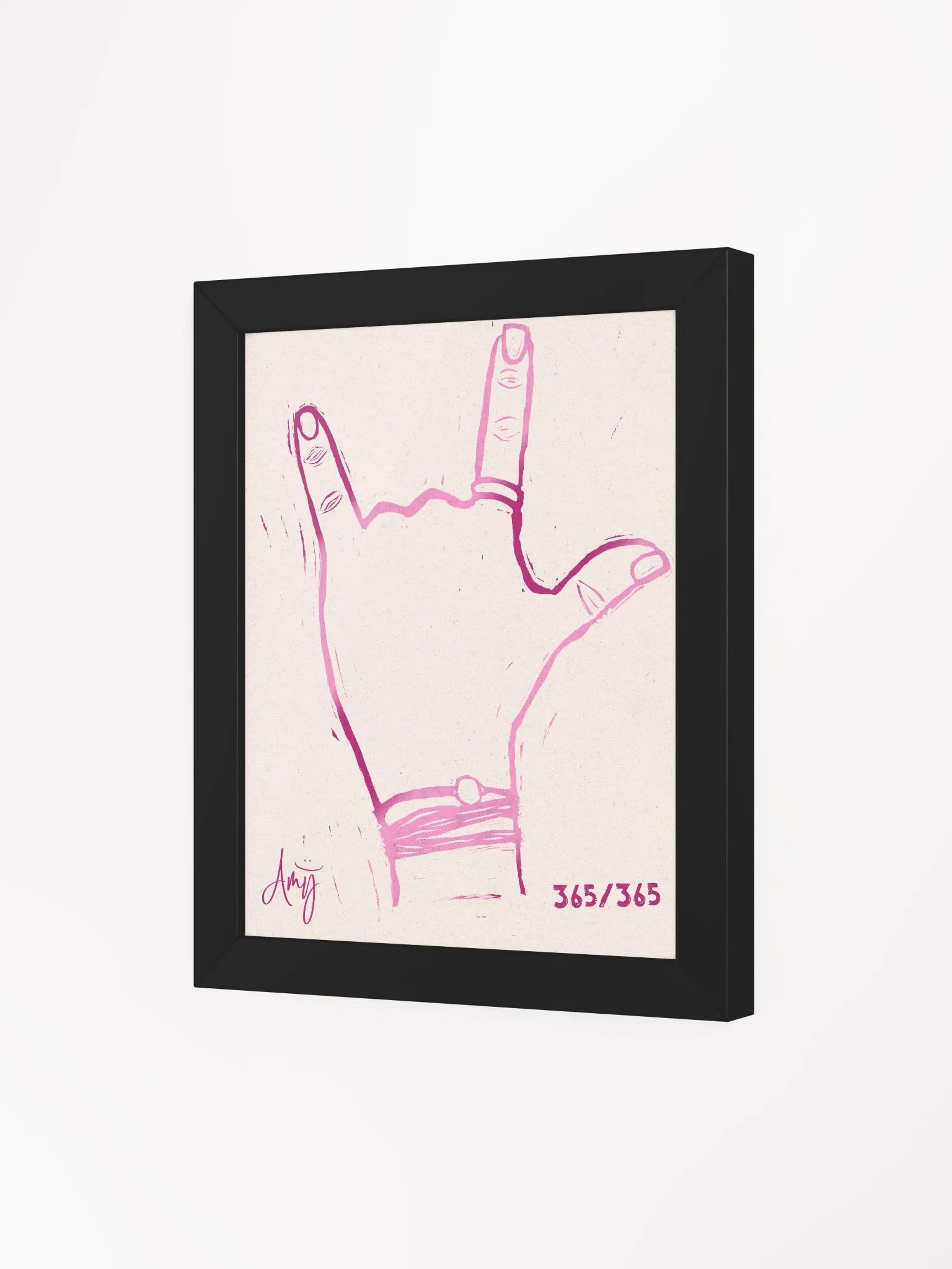 Linocut I Love You Art product image (16)
