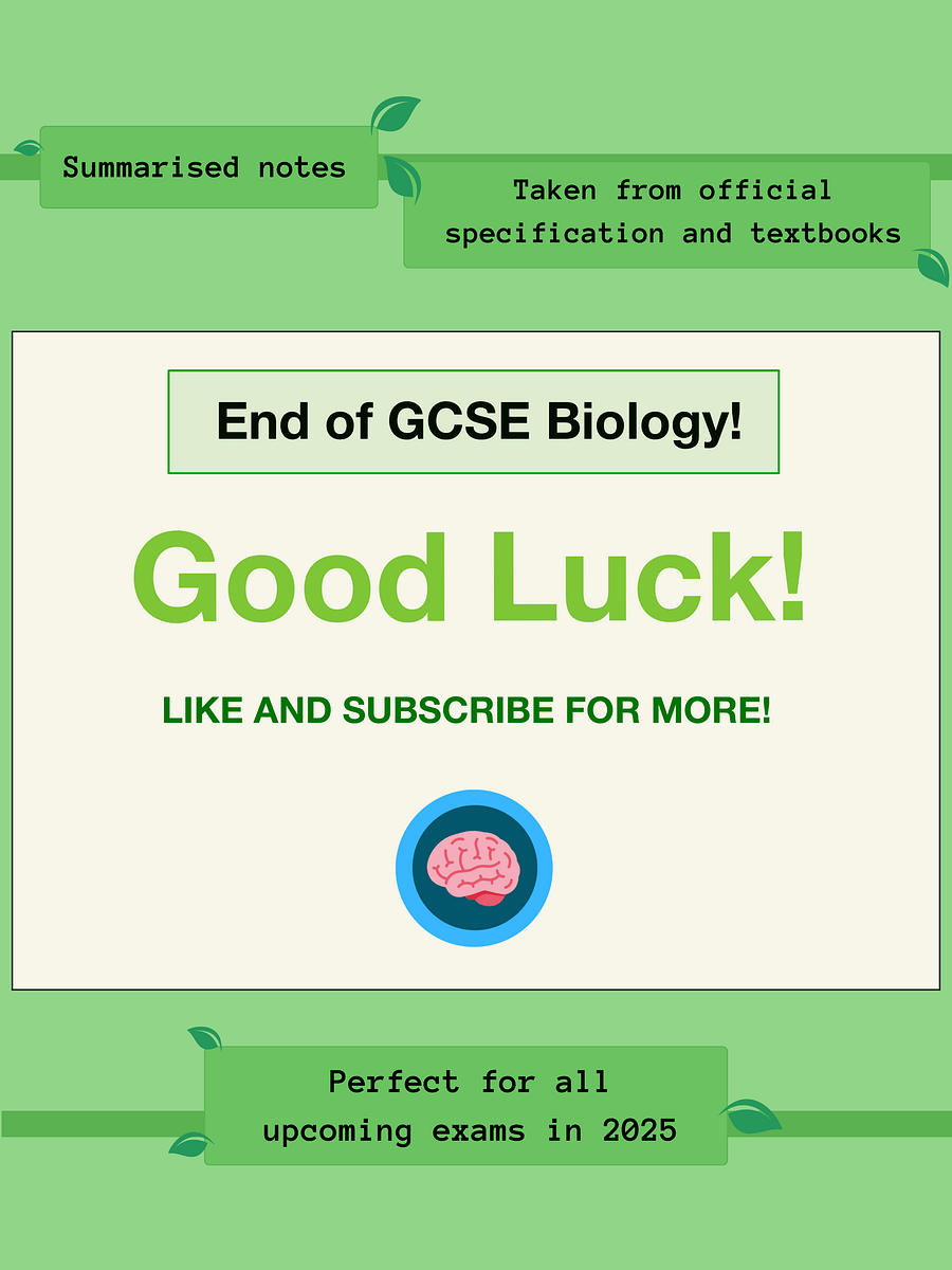 The WHOLE of AQA GCSE Biology Revision Notes (50+ Pages) | Revision Made Easy product image (5)