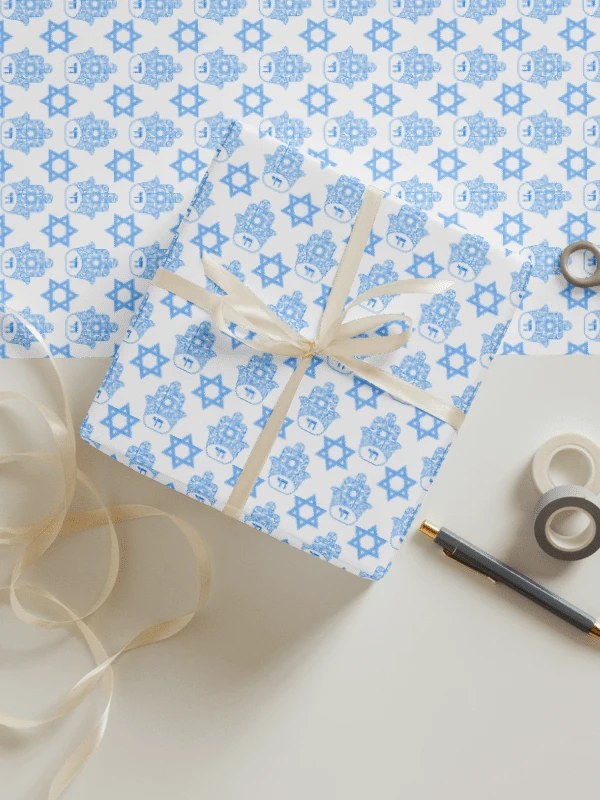 Star of David Wrapping Paper Sheets (Blue) product image (3)