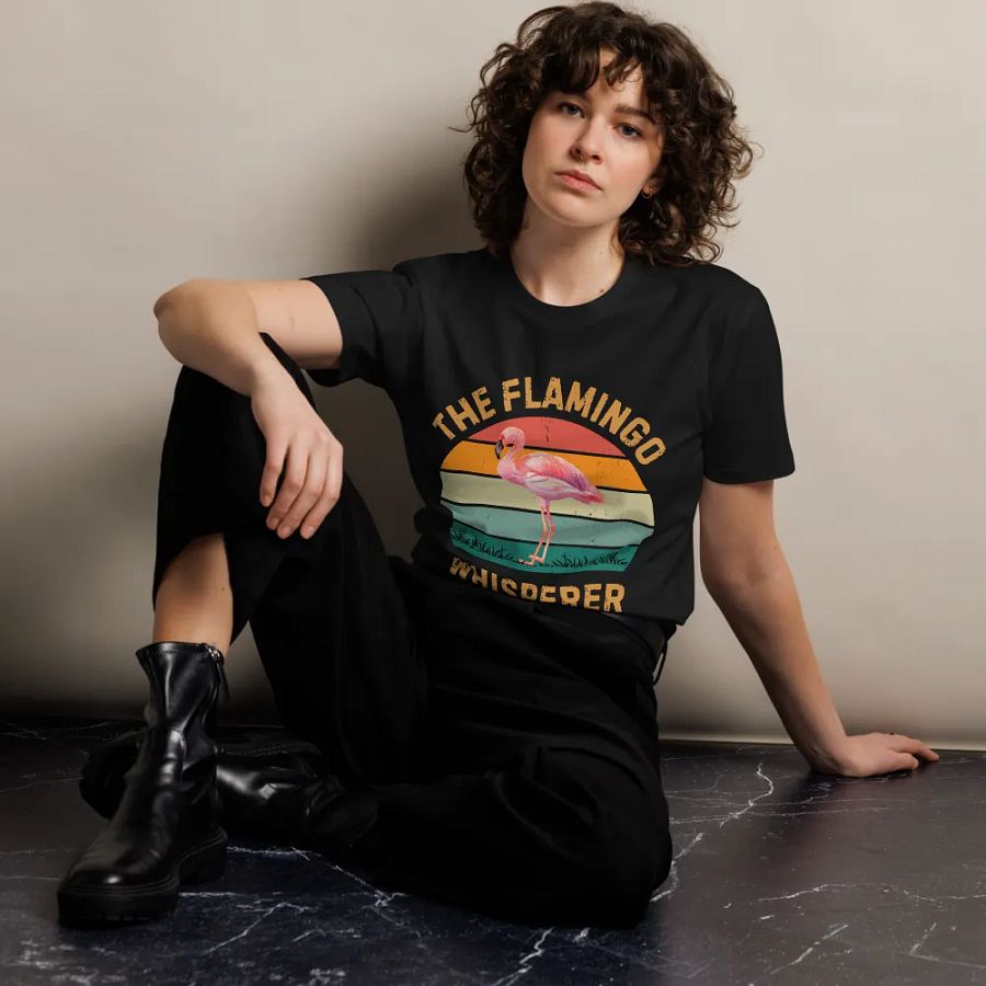 Flamingo Whisperer Unisex Premium T-Shirt product image (7)