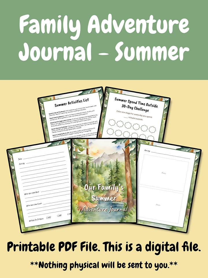 Printable Family Outdoor Adventure Journal - Summer product image (1)