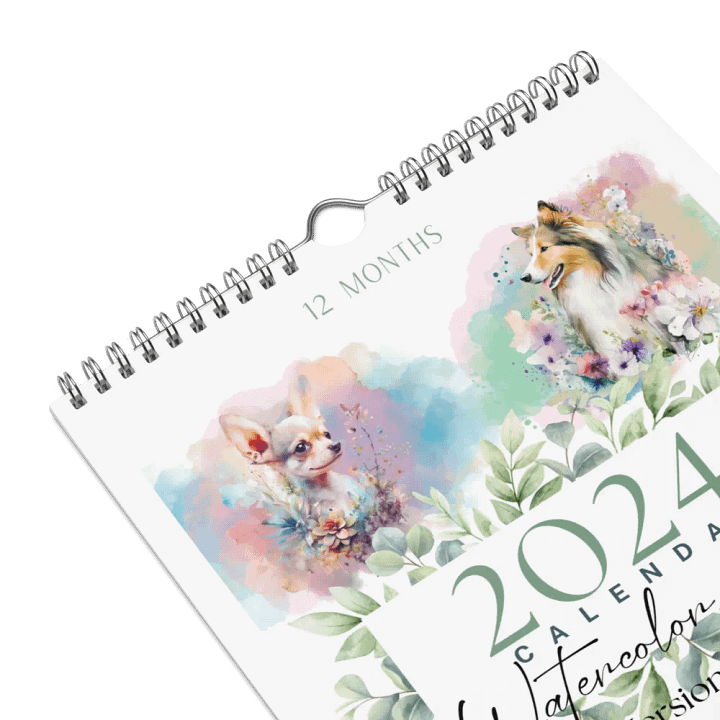 Watercolor Dogs 2024 Wall Calendar, 12 Months, Version 2 product image (2)