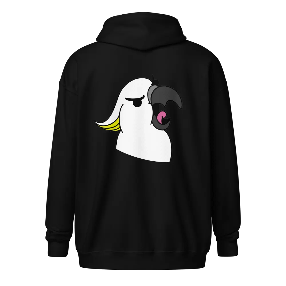 Screaming Cockatoo With Text on the Front Classic Zip Hoodie Multicolor product image (2)