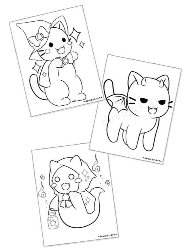 Coloring Page Bundle • CandiCat Spooky Cats product image (1)