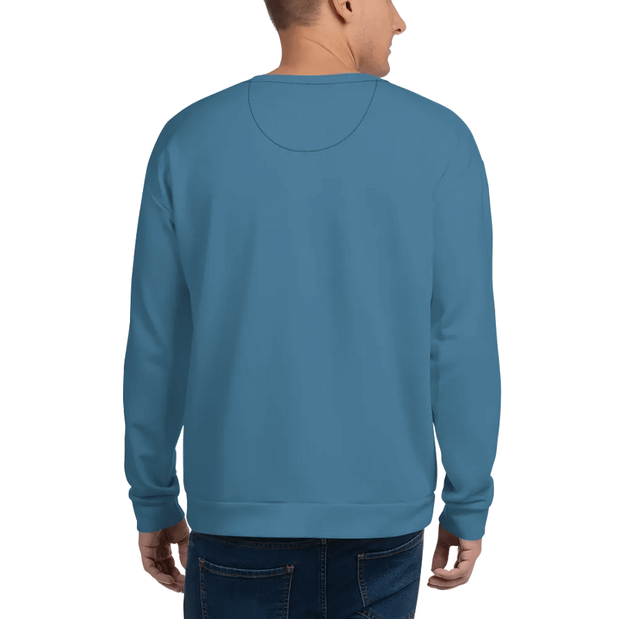 Plain Medium Blue True Summer Unisex Recycled Polyester Heavyweight Premium Sweatshirt by Treasure Pie product image (7)
