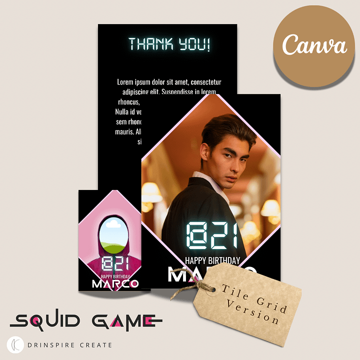 Squid Game-Inspired Party Template - Tile Grid Version product image (1)