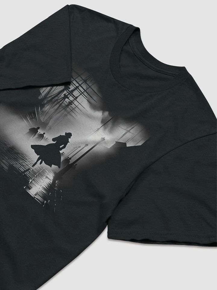 Noir Escape on the Misty Docks (Front Print Womens Tee) product image (2)