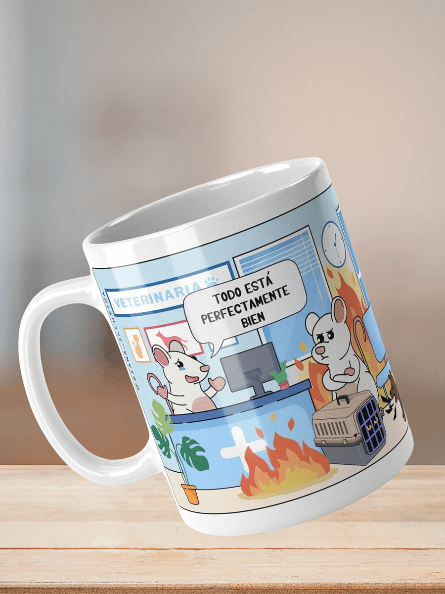 "Clínica veterinaria en llamas-SPANISH" Ceramic mug product image (8)