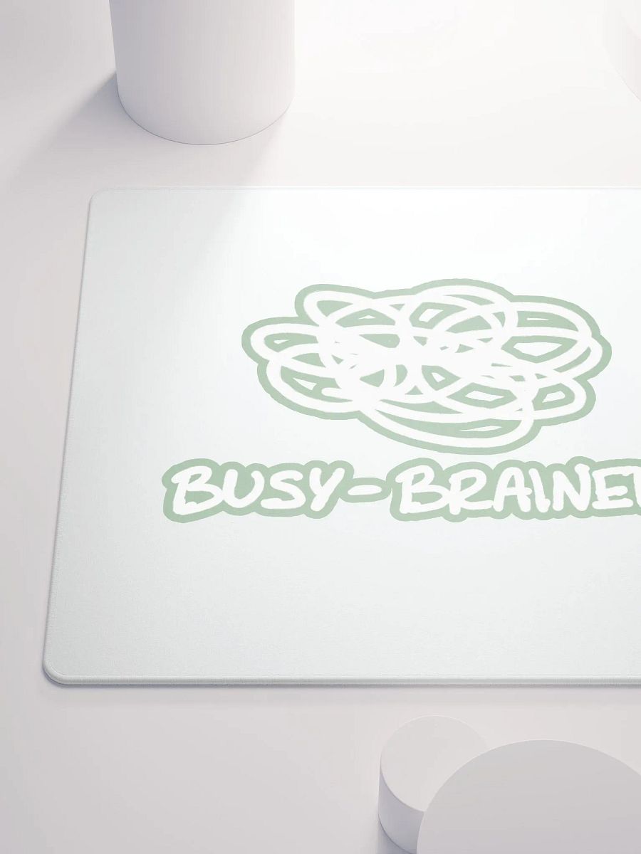 BUSY-BRAINED (lined design, #96B697) mouse pad product image (6)