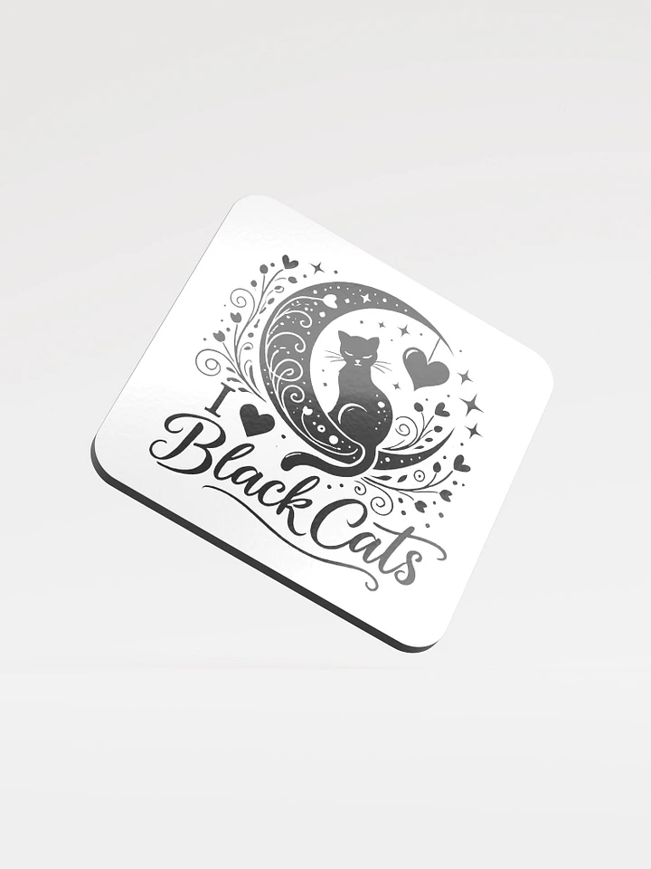 I Love Black Cats Coaster product image (1)