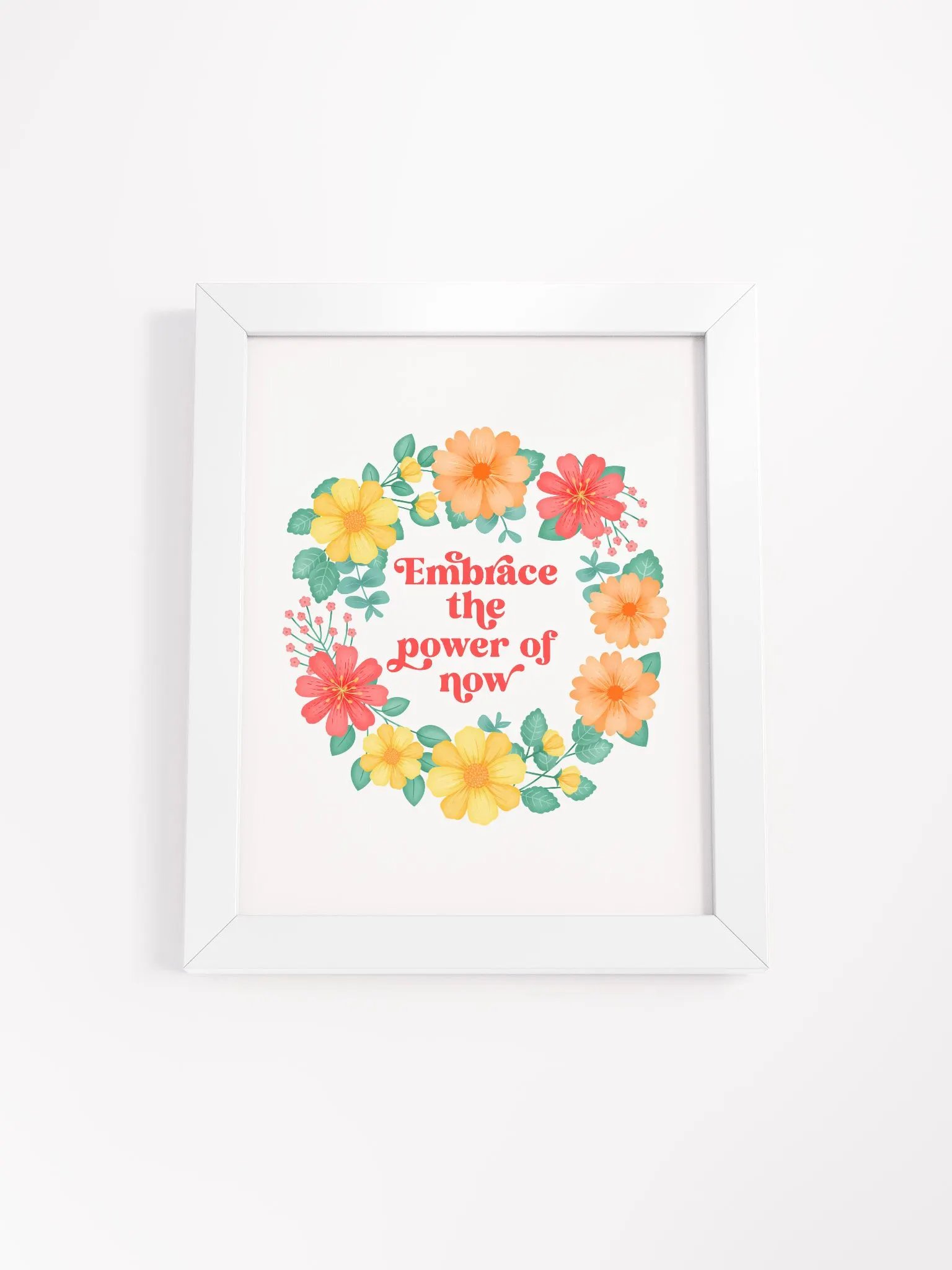 Embrace the power of now - Motivational Wall Art White product image (4)