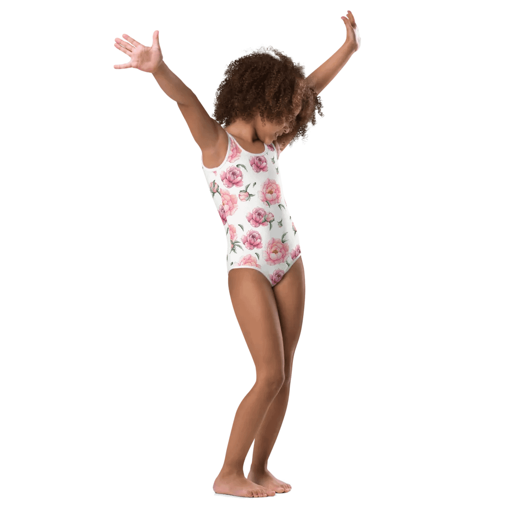Child’s Swimsuit With Pink Peonies product image (1)