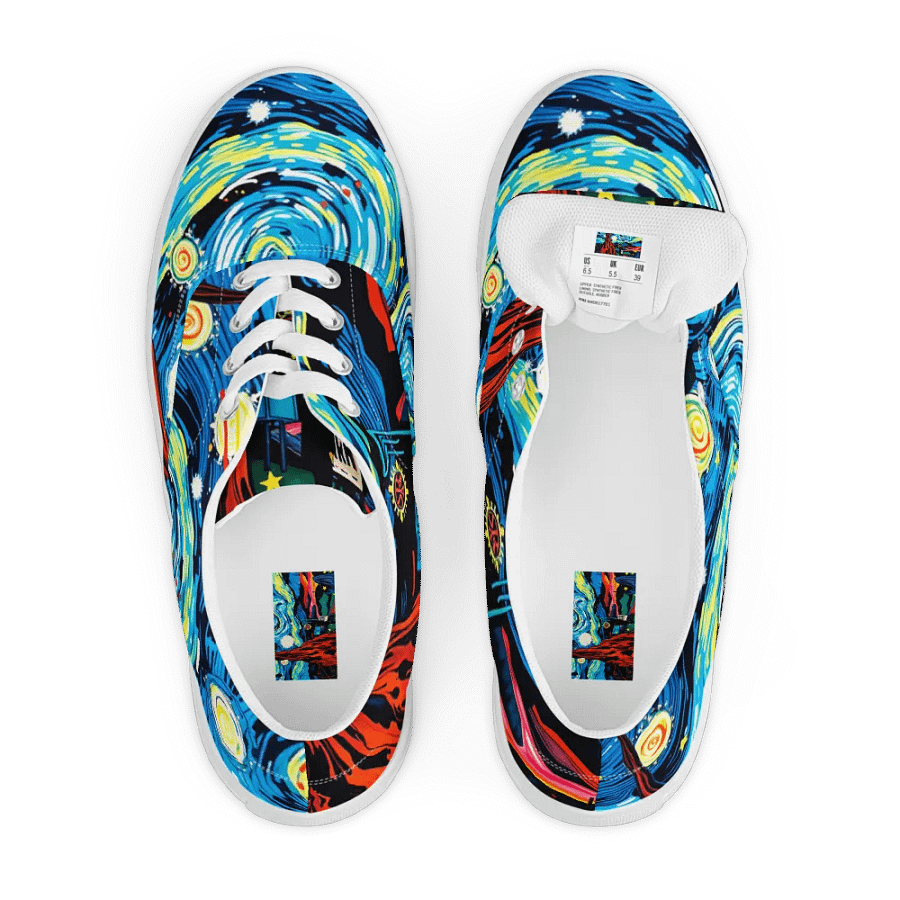 Starry Night Swirl Women's Canvas Shoes product image (6)