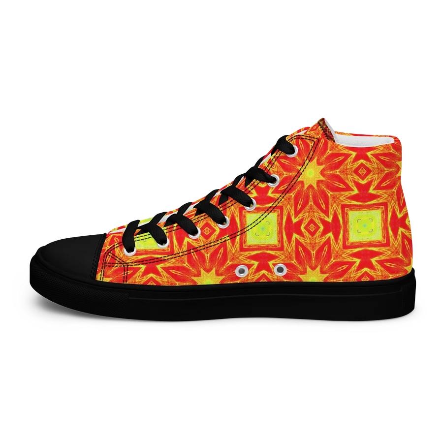Abstract Repeating Orange Flower Ladies Canvas Shoe High Tops product image (26)