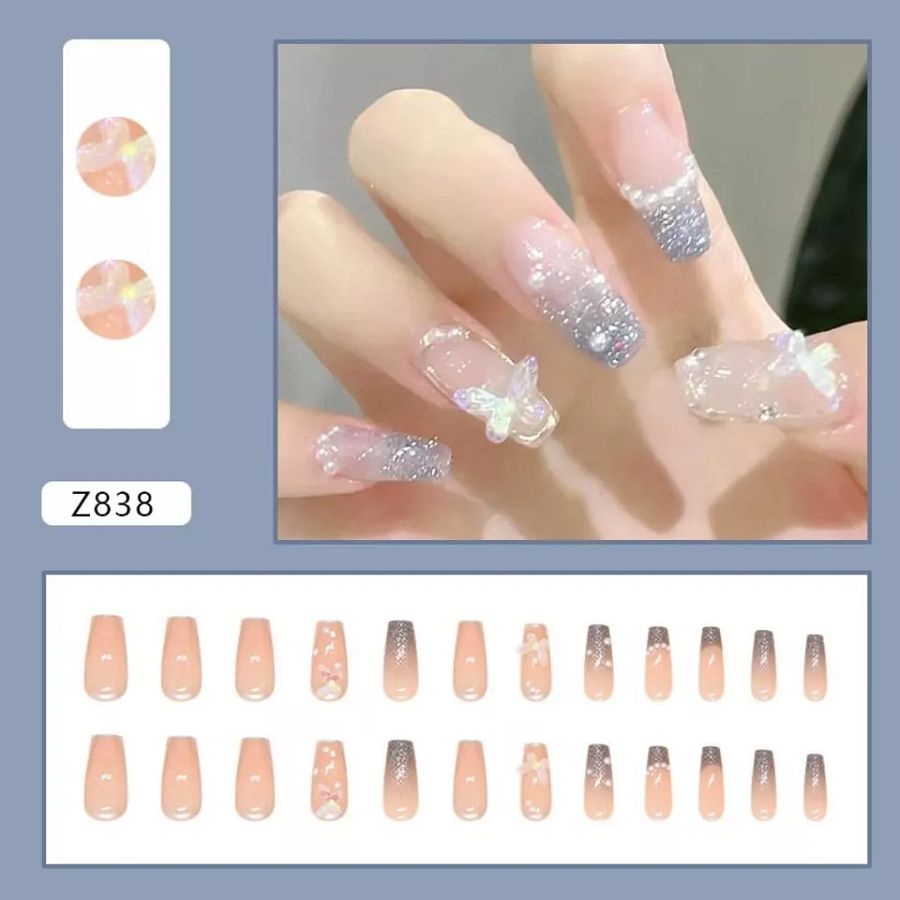 Long Ballerina Fake Nails Butterfly Nail Tips New False Nails Women Girls product image (4)