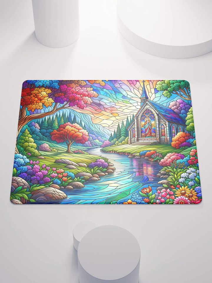 Stain-glass Style Chapel Mouse Mat product image (2)