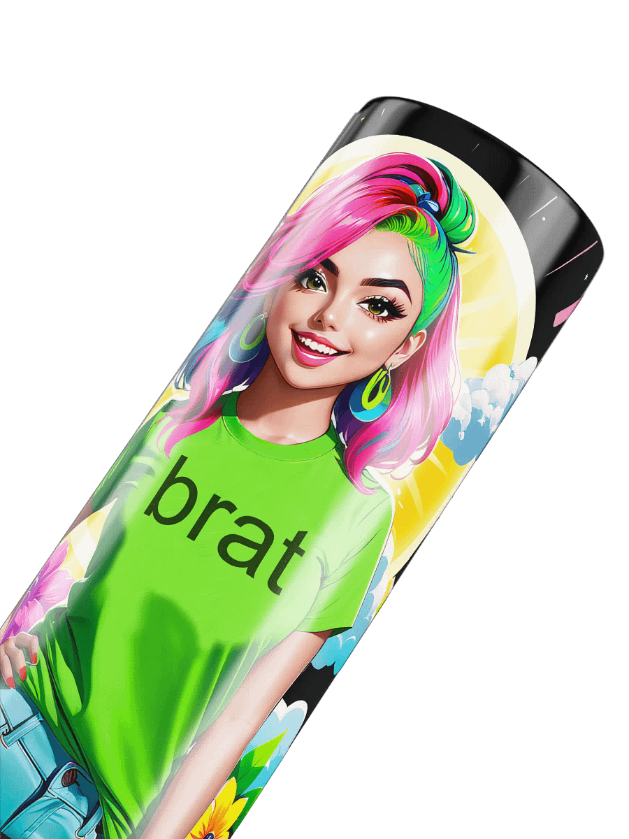 Brat 20 oz Skinny Stainless Steel Tumbler - Black - Brat Life v5 product image (6)