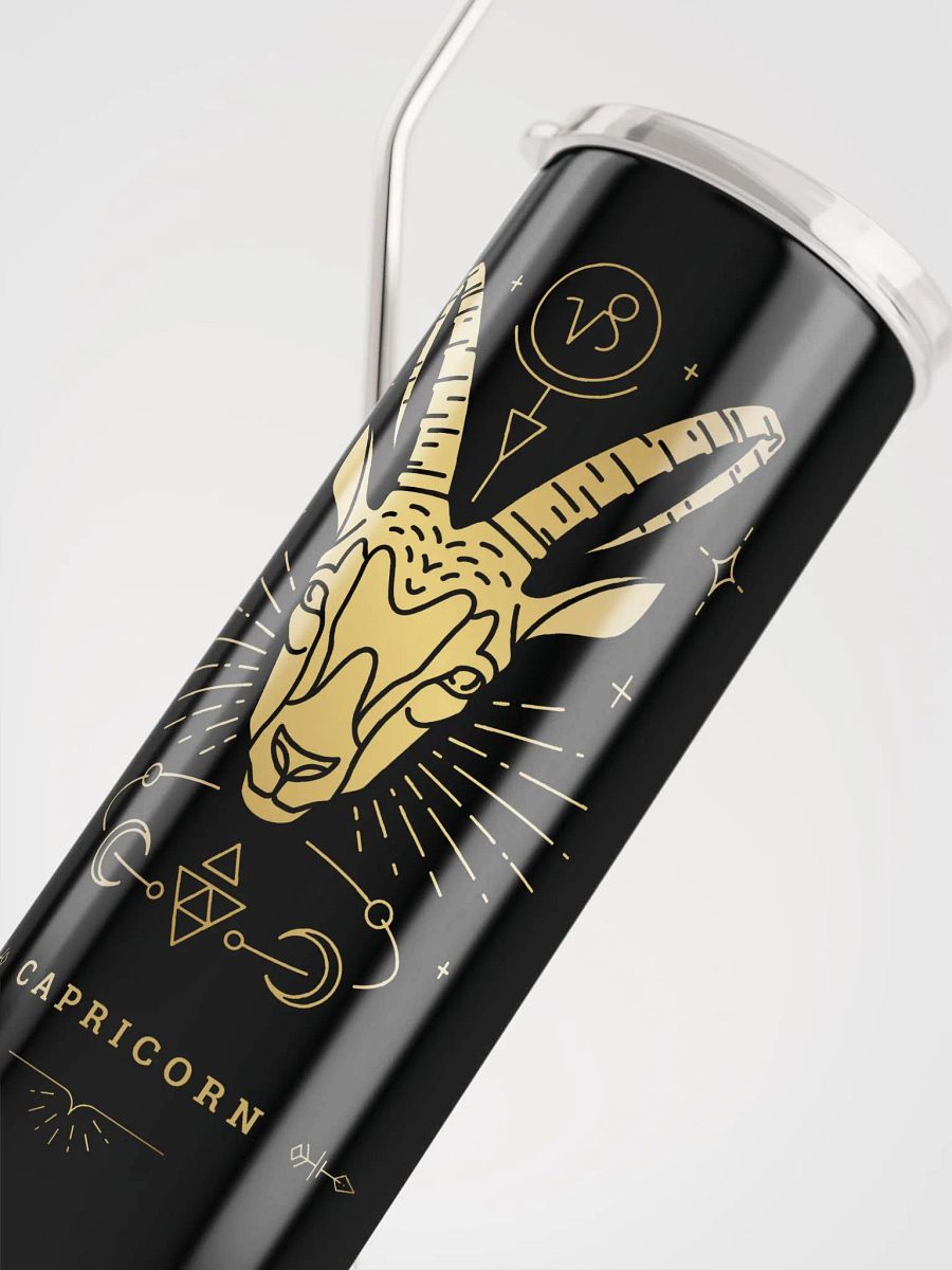 Golden Celestial Capricorn Stainless Steel Tumbler: Embrace Zodiac Elegance product image (5)