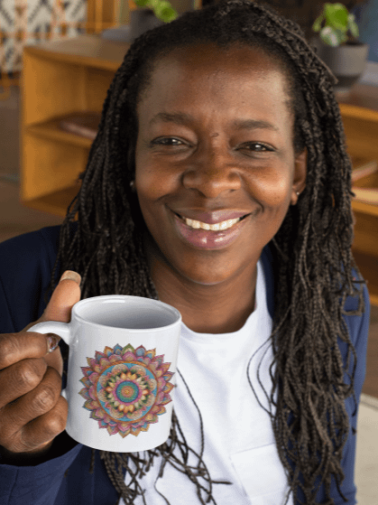 Golden Bloom Mandala - Mug product image (2)