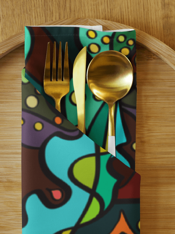 Swirling Spectrum Cloth Napkin Set (4) – Colorful Marine Life product image (8)