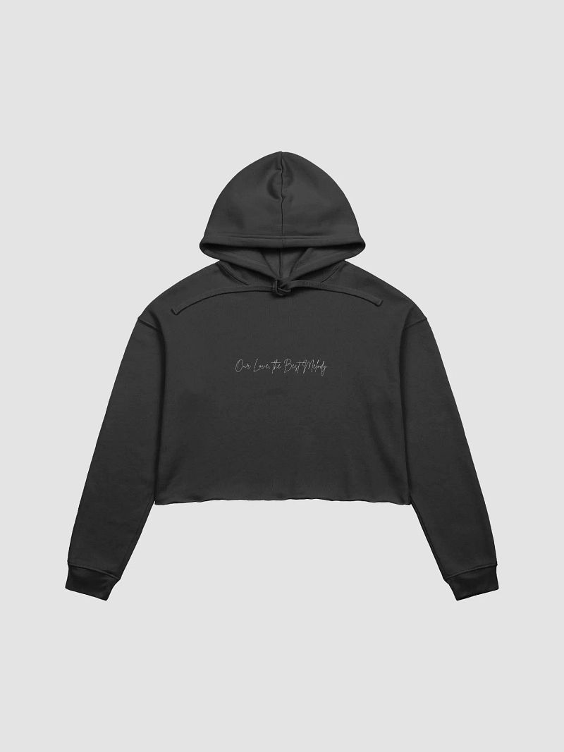 Women's Crop Hoodie "Our Love, the Best Melody" in White