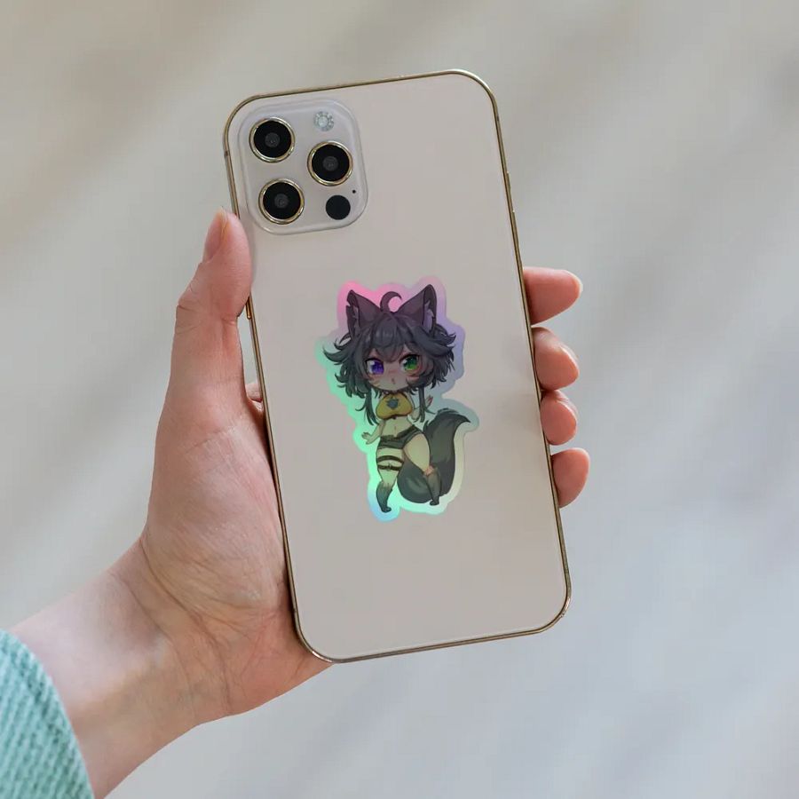 WolfcatRisi Thicc Chibi Holographic Sticker product image (6)