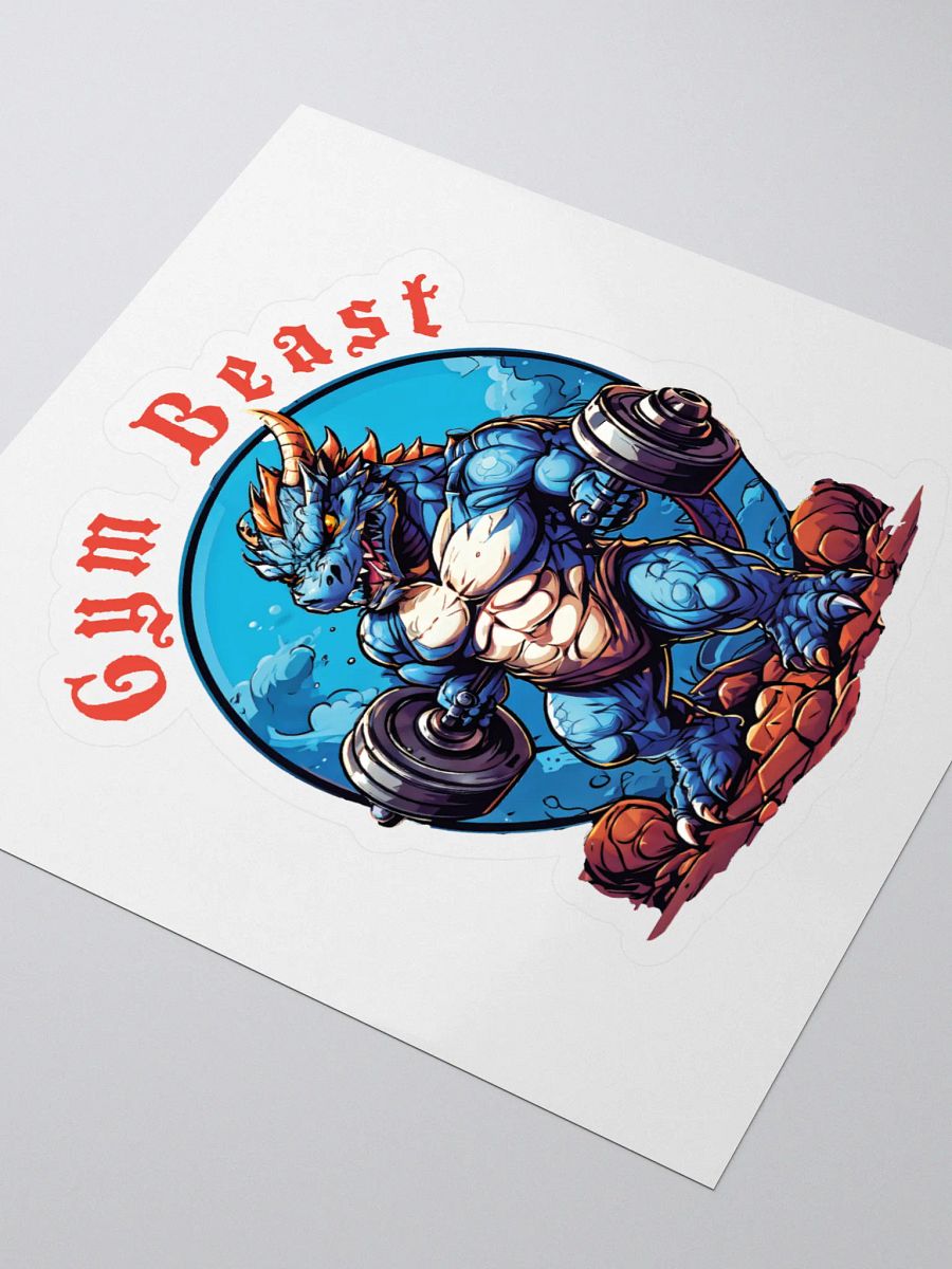 Gym Beast - Cool Strong Muscular Dragon Lifting Weights Kiss Cut Stickers - Best Gift for Gym Lovers product image (3)