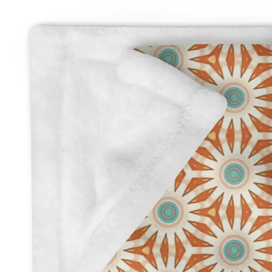 Orange Turquoise & Cream Floral Throw Blanket product image (12)