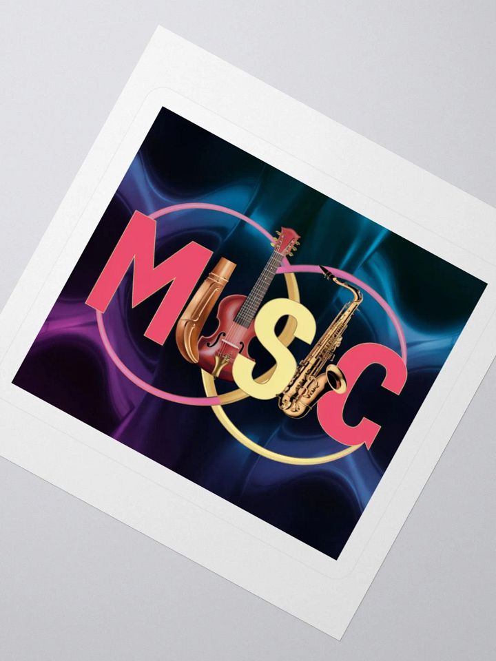 Vibrant Music Guitar and Saxophone Sticker - Colorful Decal for Music Lovers product image (2)