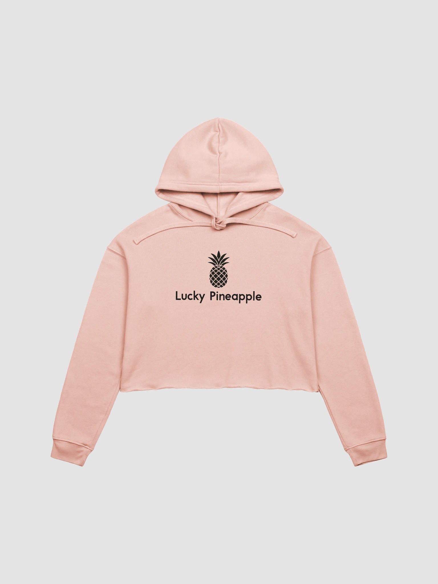 Lucky Pineapple Films Logo Peach Pink Women's Fleece Cropped Hoodie product image (1)