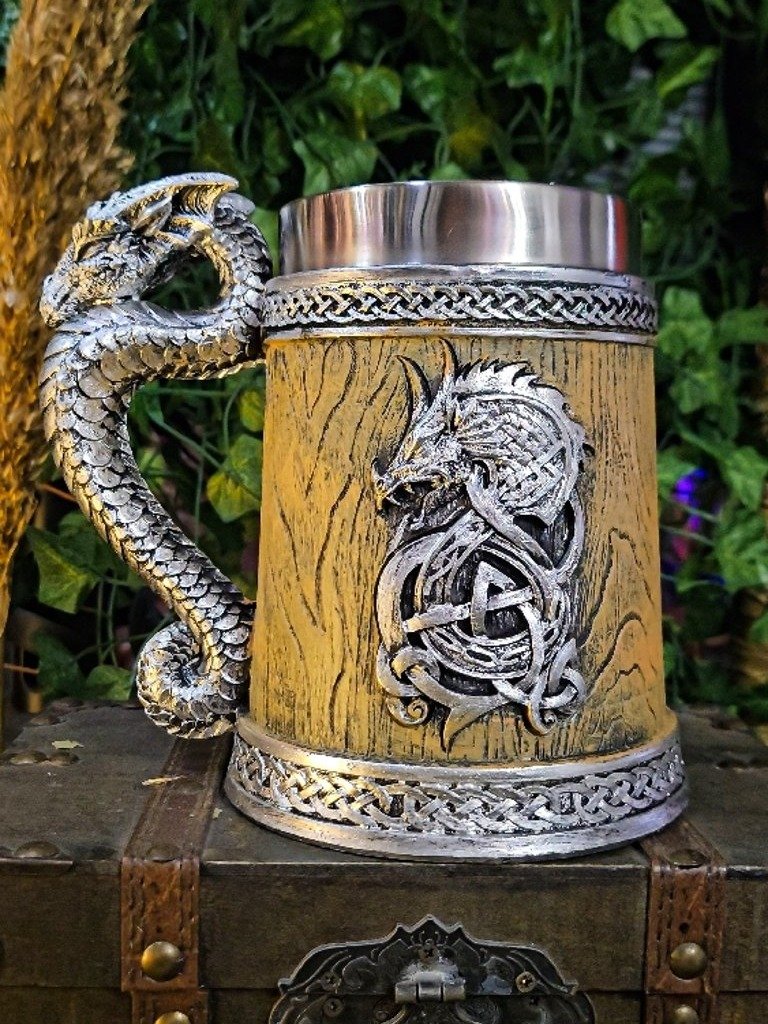 The Armored Kingdom Sandstone Brown Battleborn Dragon Mug product image (4)