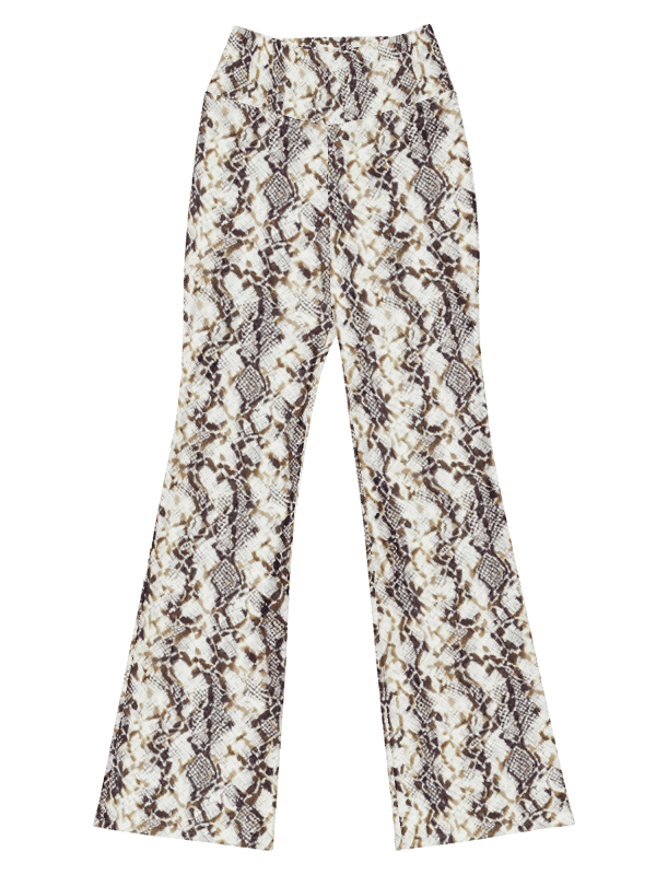 Beige Snake Skin Flare Leggings product image (1)