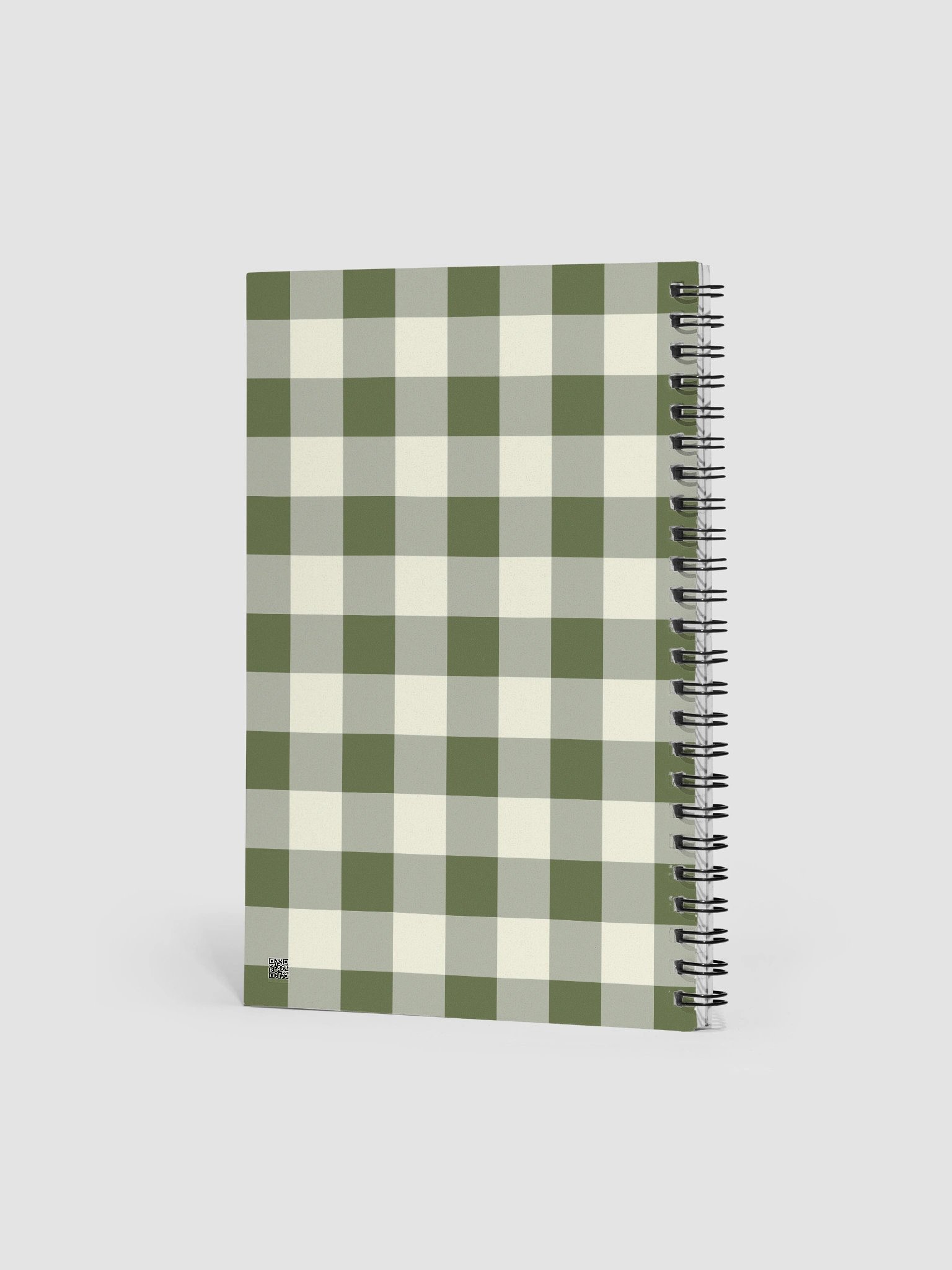 Green & Cream Gingham Boho Bullet Journal – Spiral Notebook with Dotted Pages & Creative Planner product image (2)