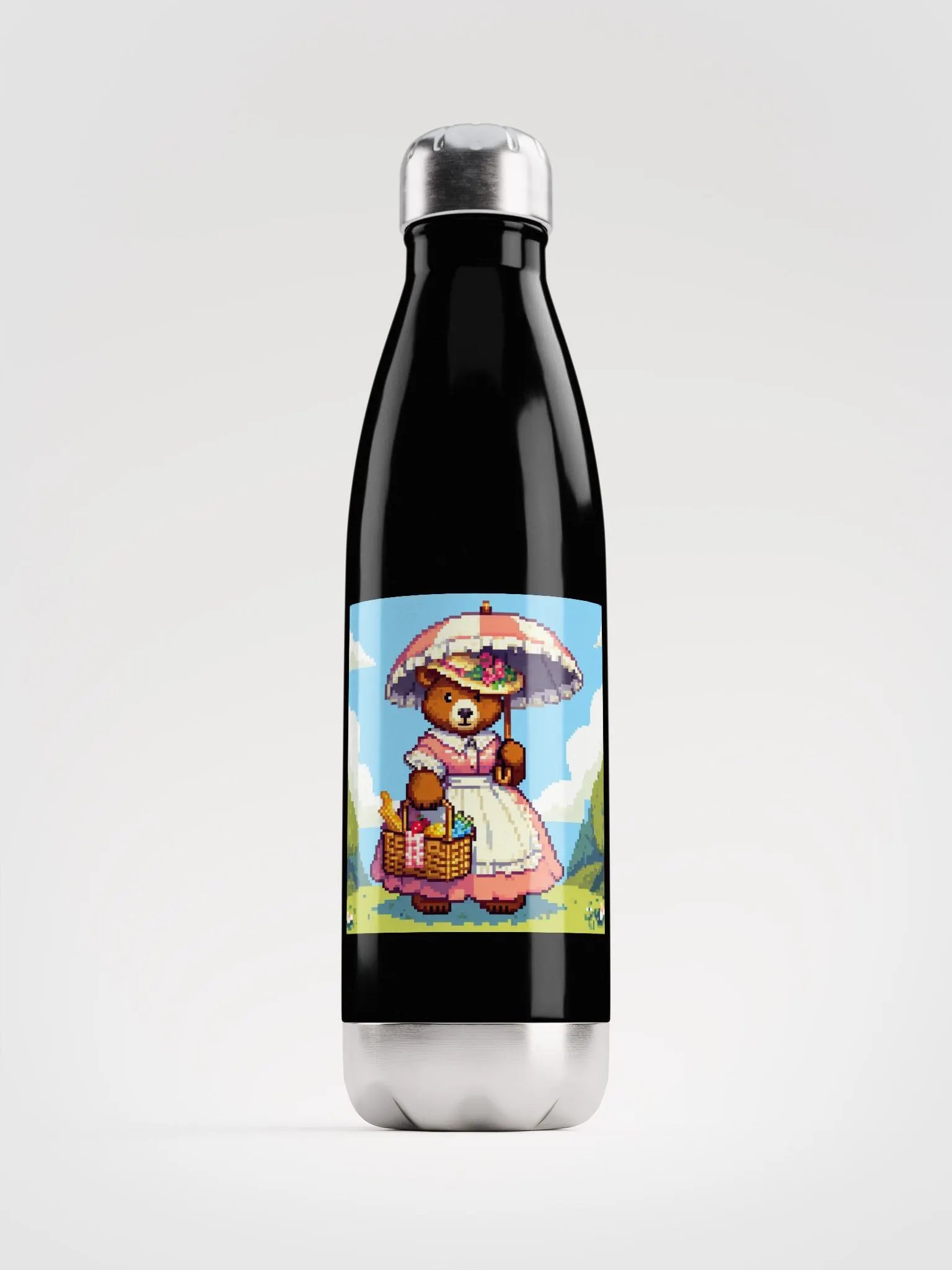 Pixel Art Momma Bear Southern Belle Stainless Steel Water Bottle product image (1)